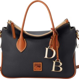 Dooney & Bourke Designer Handbags for Women, Pebble Grain Leather Satchel Bag with Crossbody Strap Logo Charms-0