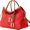 Dooney & Bourke Designer Handbags for Women, Pebble Grain Leather Satchel Bag with Crossbody Strap Logo Charms handbags for men