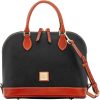 Dooney & Bourke Women's Zip Satchel in Pebble Grain Leather, Large Handbag with Adjustable Detachable Shoulder Strap amplifier