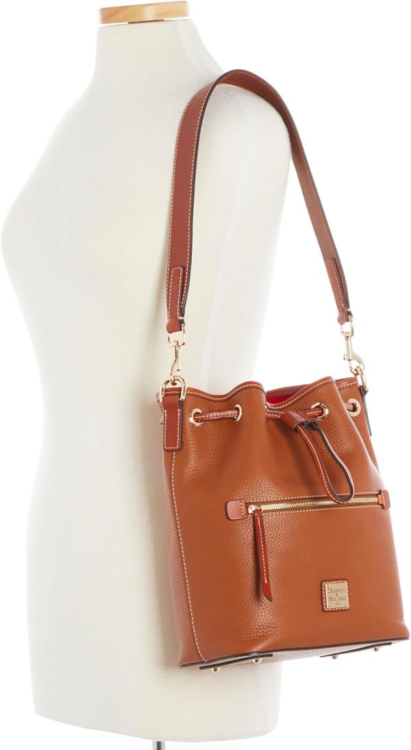Dooney & Bourke Women's Drawstring in Pebble Grain Leather, Medium Sized Handbag with Closure-3