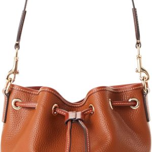 Dooney & Bourke Women's Drawstring in Pebble Grain Leather, Medium Sized Handbag with Closure-0