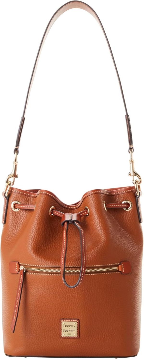 Dooney & Bourke Women's Drawstring in Pebble Grain Leather, Medium Sized Handbag with Closure-0