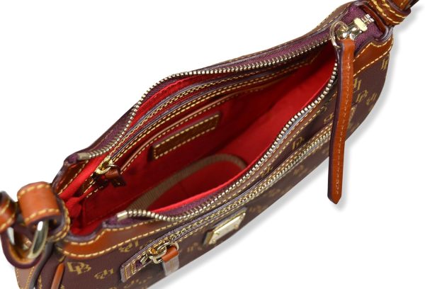 Dooney & Bourke Women's Classic Jacquard Print Round Crescent Hobo Bag Purse,-3