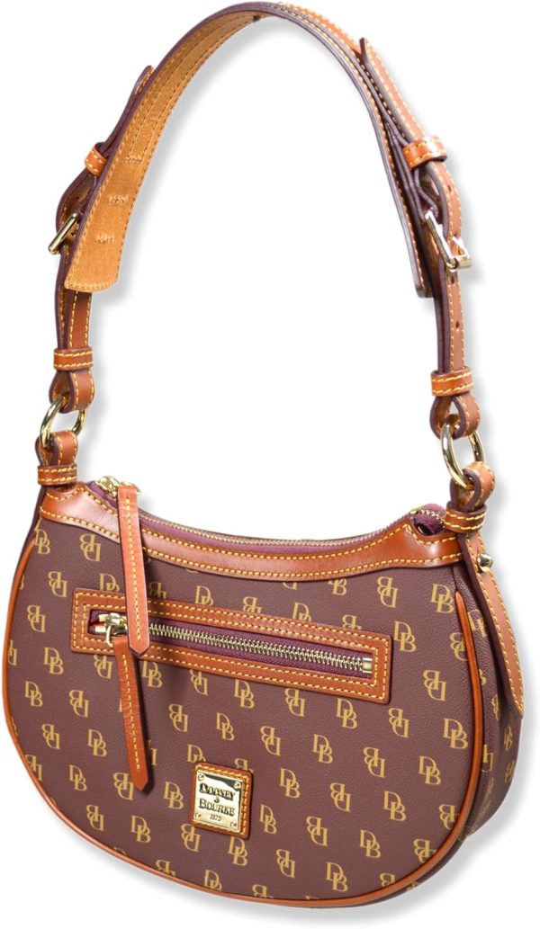 Dooney & Bourke Women's Classic Jacquard Print Round Crescent Hobo Bag Purse, bourke nsw