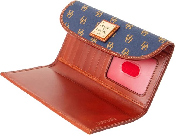 Dooney & Bourke Wallets for Women, Large Leather Trifold Gretta Continental Clutch Purse Credit Card Holder-2