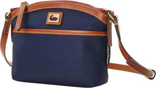 Dooney & Bourke Crossbody Bags for Women, Wayfarer Domed Nylon Bag with Leather Strap Front Pocket-1