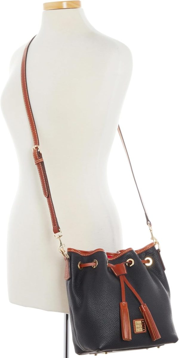 Dooney & Bourke Crossbody Bucket Bags for Women, Pebble Grain Leather Aimee Drawstring Purse-3