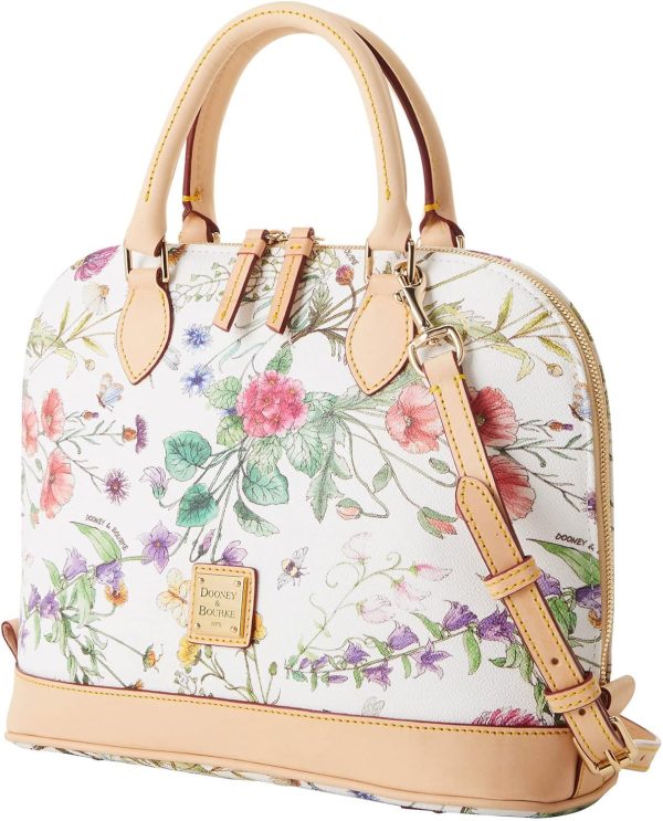 Dooney & Bourke Handbag, Botanical Collection Zip Zip Satchel - White-1