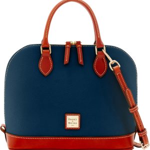Dooney & Bourke Women's Zip Satchel in Pebble Grain Leather, Large Handbag with Adjustable Detachable Shoulder Strap-0