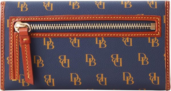 Dooney & Bourke Wallets for Women, Large Leather Trifold Gretta Continental Clutch Purse Credit Card Holder-3