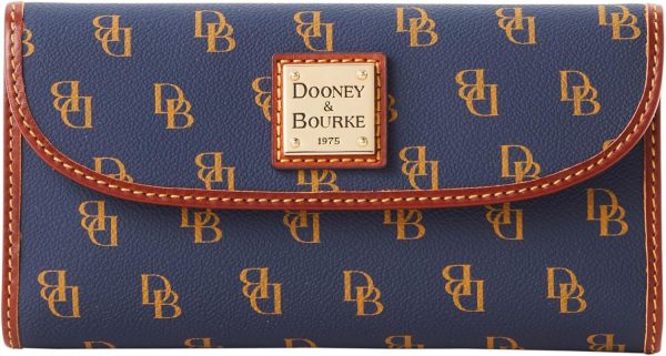Dooney & Bourke Wallets for Women, Large Leather Trifold Gretta Continental Clutch Purse Credit Card Holder-0