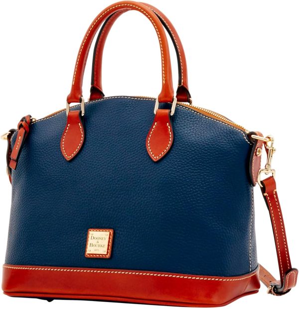 Dooney & Bourke Women's Darcy Satchel in Pebble Grain Leather, Large Handbag with Dual Handles Adjustable Crossbody Strap-1
