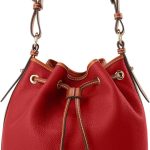 Dooney & Bourke Shoulder Bags, Pebble Grain Drawstring Leather Bucket Bags for Women-0