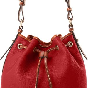 Dooney & Bourke Shoulder Bags, Pebble Grain Drawstring Leather Bucket Bags for Women-0