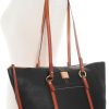 Dooney & Bourke Handbags for Women, Pebble Grain Leather Tote Bag with Zipper & Compartments - Black-4