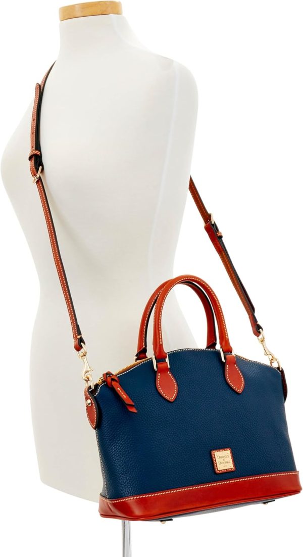 Dooney & Bourke Women's Darcy Satchel in Pebble Grain Leather, Large Handbag with Dual Handles Adjustable Crossbody Strap-3