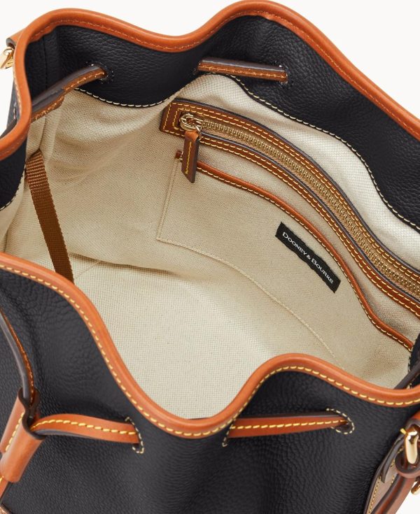 Dooney & Bourke Women's Drawstring in Pebble Grain Leather, Large Sized Handbag with Drawstring Closure bourke street