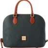 Dooney & Bourke Women's Domed Satchel in Pebble Grain Leather, Large Handbag with Adjustable Detachable Shoulder Strap-0