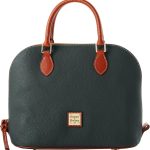 Dooney & Bourke Women's Domed Satchel in Pebble Grain Leather, Large Handbag with Adjustable Detachable Shoulder Strap-0