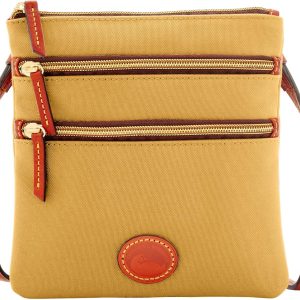 Dooney & Bourke Women's North South Triple Zip Crossbody in Lightweight Nylon, Handbag with Adjustable Shoulder Strap dooney and bourke vs coach