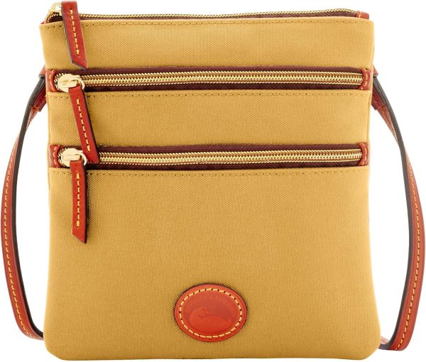Dooney & Bourke Women's North South Triple Zip Crossbody in Lightweight Nylon, Handbag with Adjustable Shoulder Strap dooney and bourke vs coach