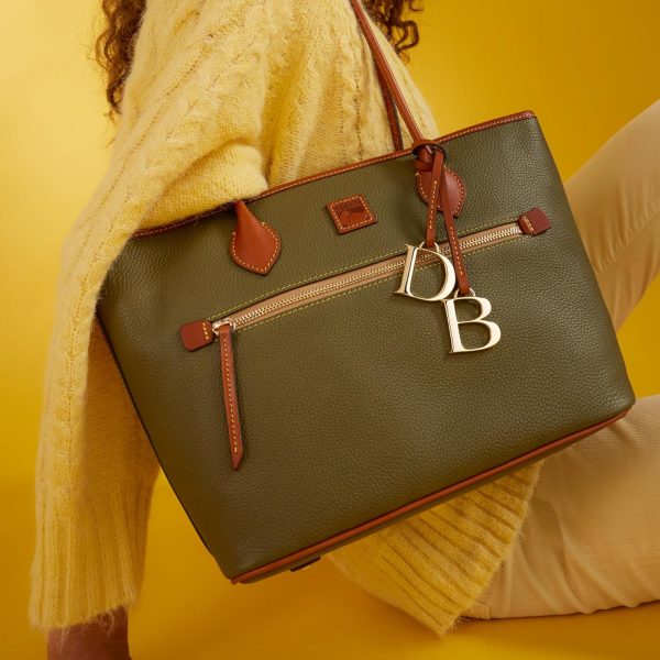 Dooney & Bourke Large Tote Bags for Women, Pebble Grain Leather Bag with Zipper and Long Shoulder Straps-4