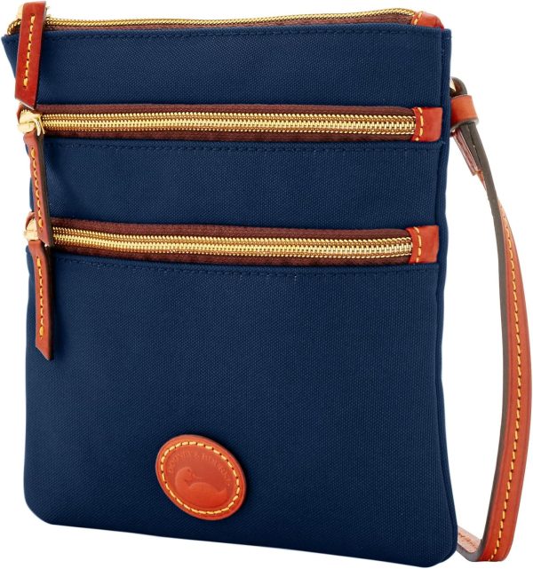 Dooney & Bourke Women's North South Triple Zip Crossbody in Lightweight Nylon, Handbag with Adjustable Shoulder Strap-1