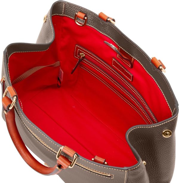 Dooney & Bourke Satchel Bags for Women, Pebble Grain Leather Zip Handbag with Crossbody Strap-2