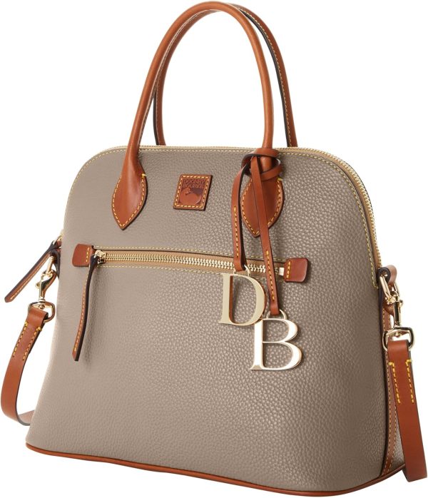 Dooney & Bourke Satchel Bags for Women, Pebble Grain Leather Domed Handbag with Optional Crossbody Bag Strap-1