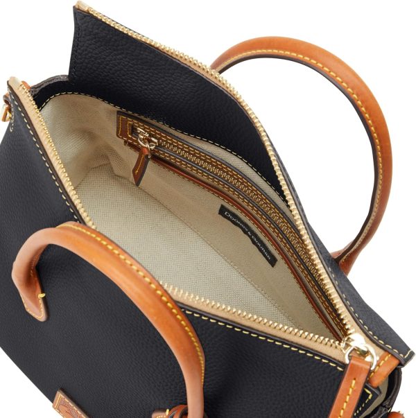 Dooney & Bourke Designer Handbags for Women, Pebble Grain Leather Satchel Bag with Crossbody Strap Logo Charms-2