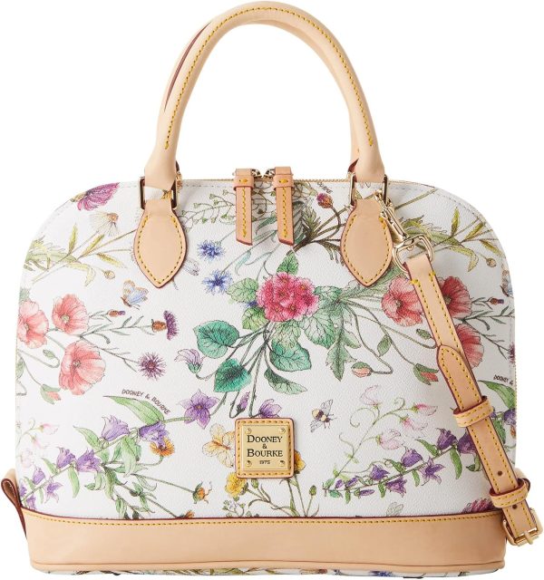 Dooney & Bourke Handbag, Botanical Collection Zip Zip Satchel - White-0