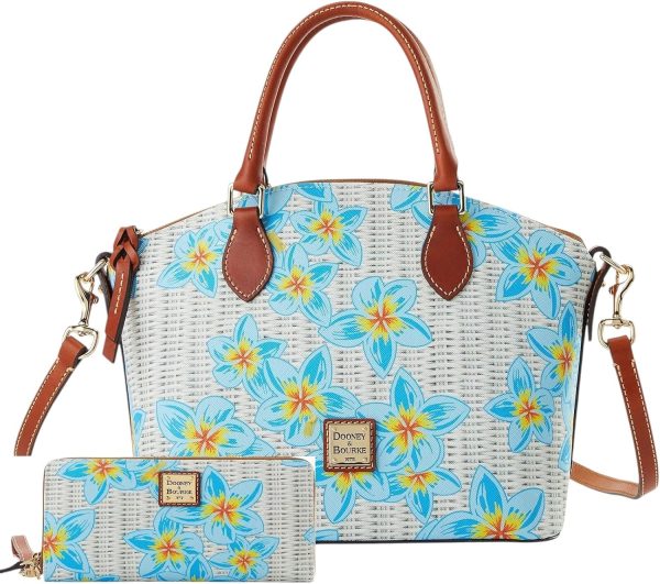 Dooney & Bourke Geena Satchel Shoulder Bag and Large Zip Around Wristlet Bundled Set-0