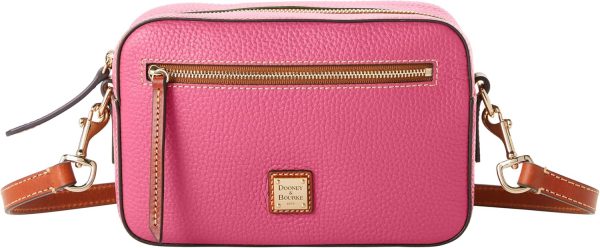 Dooney & Bourke Women's Camera Zip Crossbody in Pebble Grain Leather, Small Handbag with Adjustable Shoulder Strap ample