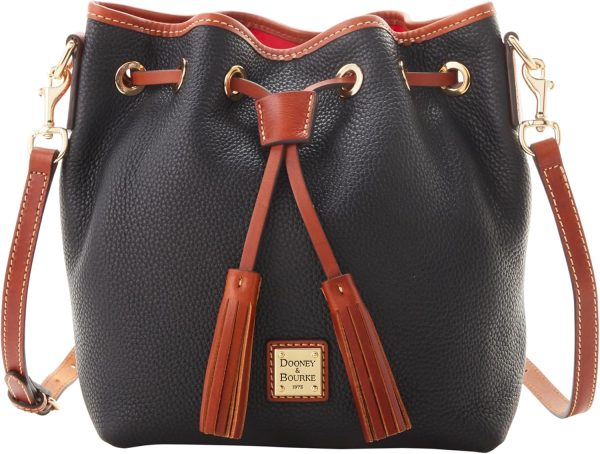 Dooney & Bourke Crossbody Bucket Bags for Women, Pebble Grain Leather Aimee Drawstring Purse-0