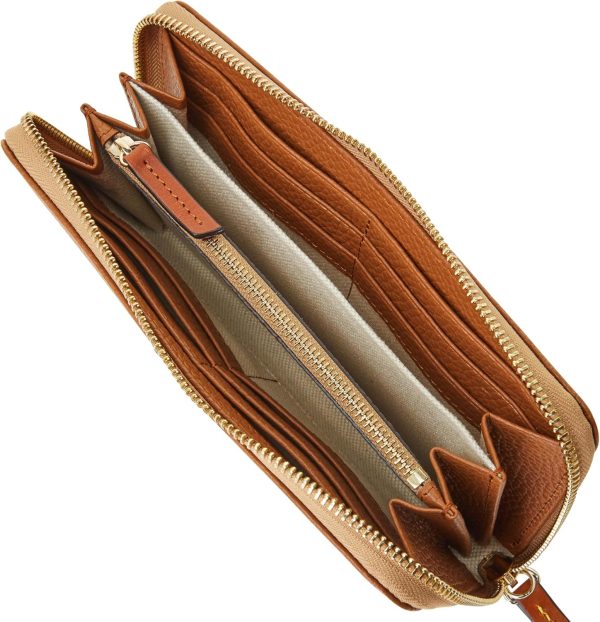 Dooney & Bourke Wallets for Women, Pebble Grain Leather Large Zip Around Wristlet with Removable Strap-2