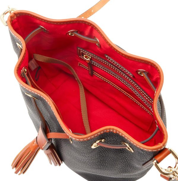 Dooney & Bourke Crossbody Bucket Bags for Women, Pebble Grain Leather Aimee Drawstring Purse-2