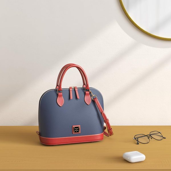 Dooney & Bourke Women's Zip Satchel in Pebble Grain Leather, Large Handbag with Adjustable Detachable Shoulder Strap-1