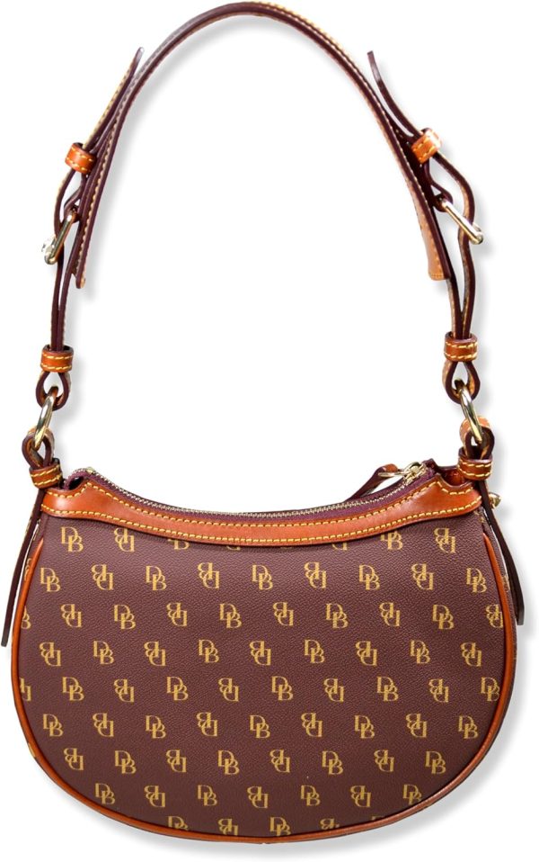 Dooney & Bourke Women's Classic Jacquard Print Round Crescent Hobo Bag Purse,-2