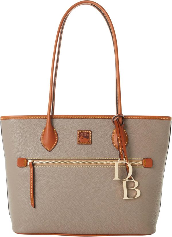 Dooney & Bourke Large Tote Bags for Women, Pebble Grain Leather Bag with Zipper and Long Shoulder Straps largemouth bass