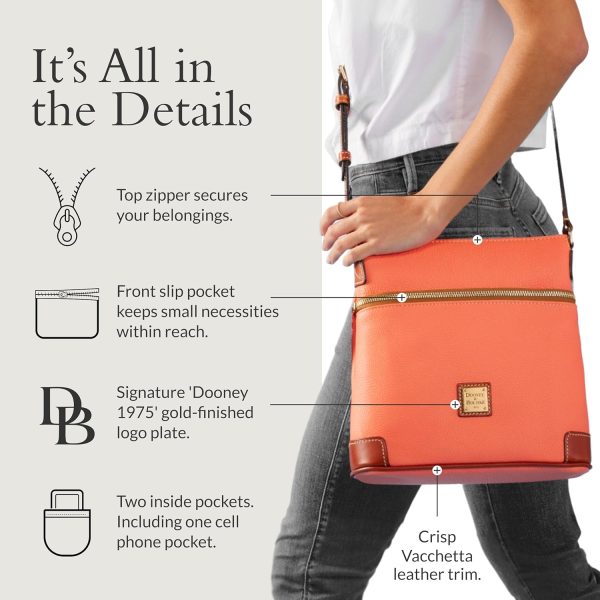 Dooney & Bourke Women's Crossbody in Pebble Grain Leather, Large Handbag with Adjustable Shoulder Strap-2