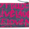Disney Dooney & Bourke Pink Denim Wallet - Mickey Minnie Peace Love Laugh Smile-1