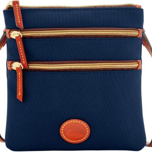 Dooney & Bourke Women's North South Triple Zip Crossbody in Lightweight Nylon, Handbag with Adjustable Shoulder Strap-0