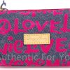 Disney Dooney & Bourke Pink Denim Wallet - Mickey Minnie Peace Love Laugh Smile-0