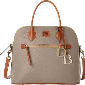 Dooney & Bourke Satchel Bags for Women, Pebble Grain Leather Domed Handbag with Optional Crossbody Bag Strap-0