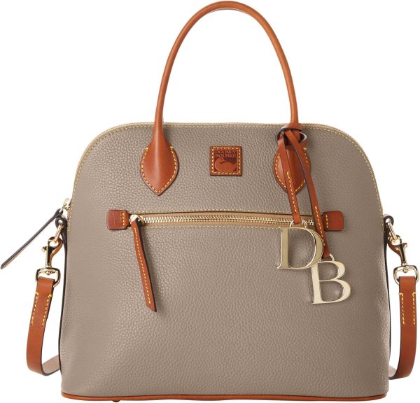 Dooney & Bourke Satchel Bags for Women, Pebble Grain Leather Domed Handbag with Optional Crossbody Bag Strap-0