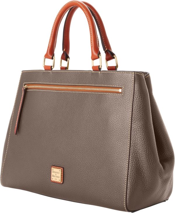 Dooney & Bourke Satchel Bags for Women, Pebble Grain Leather Zip Handbag with Crossbody Strap-1