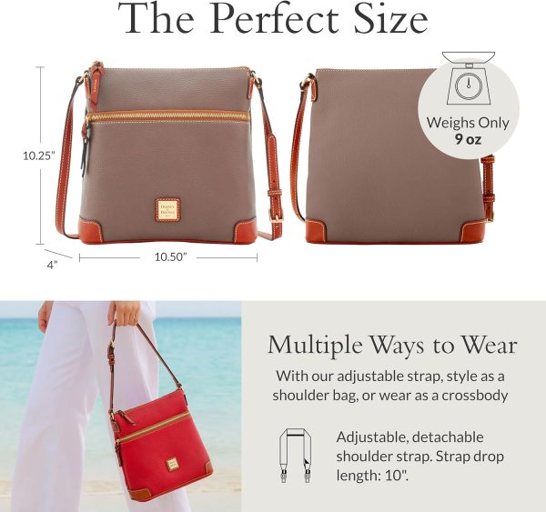 Dooney & Bourke Women's Crossbody in Pebble Grain Leather, Large Handbag with Adjustable Shoulder Strap skims