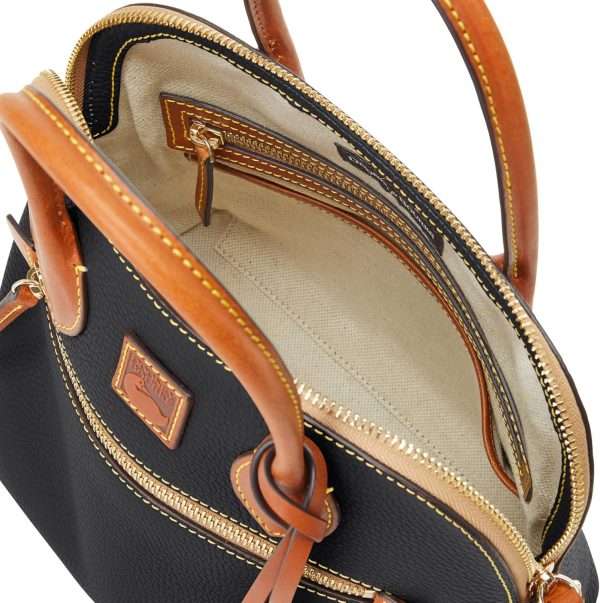 Dooney & Bourke Women's Domed Satchel in Pebble Grain Leather, Large Handbag with Adjustable Detachable Shoulder Strap-2