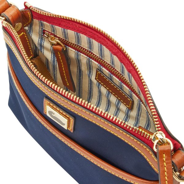 Dooney & Bourke Crossbody Bags for Women, Wayfarer Domed Nylon Bag with Leather Strap Front Pocket-2