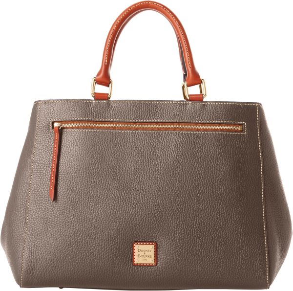 Dooney & Bourke Satchel Bags for Women, Pebble Grain Leather Zip Handbag with Crossbody Strap-0